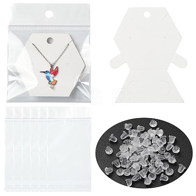 40Pcs Paper Jewelry Display Cards CDIS-FS0001-32B-1