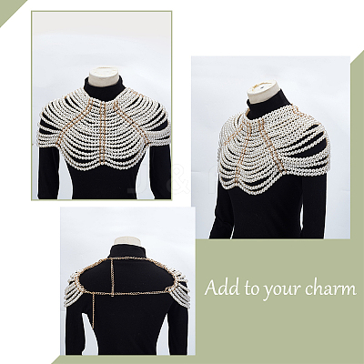 Resin Imitation Pearl Handmade Shoulder Chain FIND-WH0152-906-1