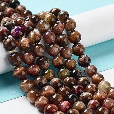 Natural Rainbow Tiger Eye Beads Strands G-NH0002-A01-B05-1