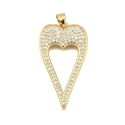 Brass Micro Pave Cubic Zirconia Pendants KK-K401-05A-G-1