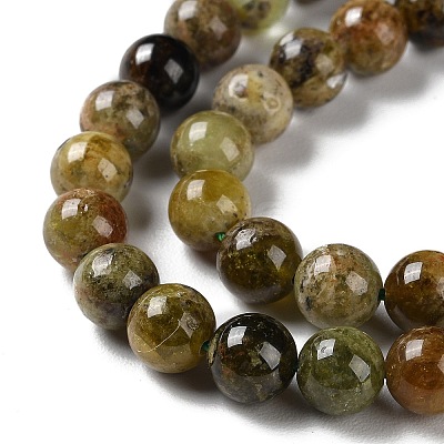 Natural Green Garnet Beads Strands G-Z034-B14-02-1