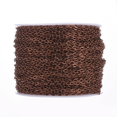 Brass Flat Oval Cable Chains CHC025Y-R-1