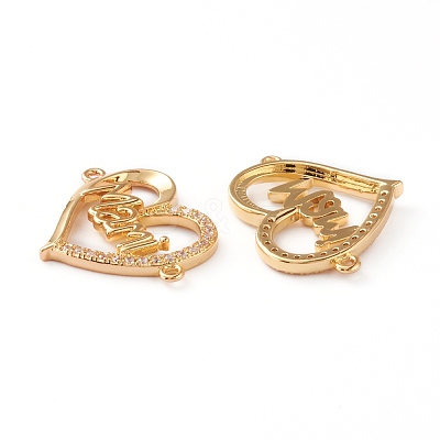 Brass Micro Pave Clear Cubic Zirconia Links ZIRC-Z007-19G-1