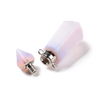 Faceted Glass Perfume Bottle Pendants GLAA-G080-01J-P-1