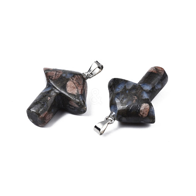 Natural Glaucophane Pendants G-R480-02J-1