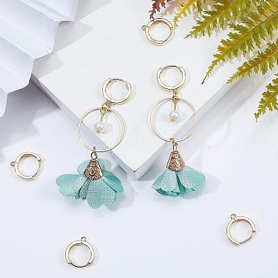 Brass Huggie Hoop Earring Findings KK-AR0001-37G-1