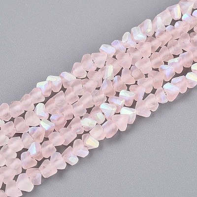 Frosted Transparent Glass Beads Strands GLAA-N054-4mm-02-1