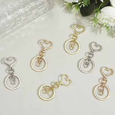 18Pcs 3 Style Alloy Keychain Clasps KEYC-SP0001-49B-1