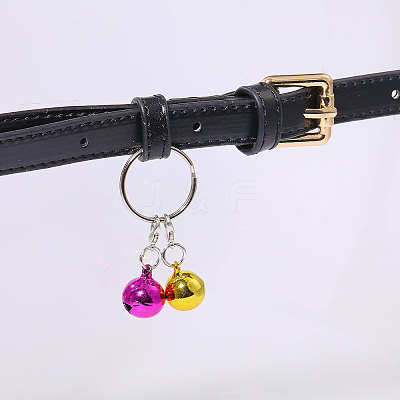 18Pcs 9 Colors Iron Bell Pendant Decoration AJEW-GL0002-54-1