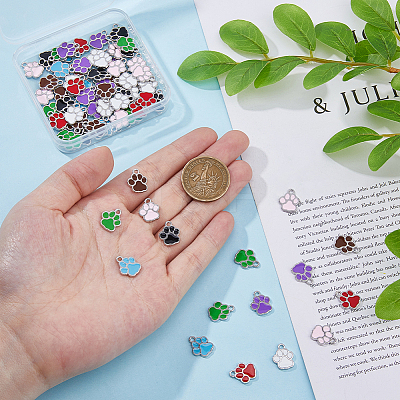 80Pcs 8 Colors Alloy Enamel Charms ENAM-DC0001-84-1