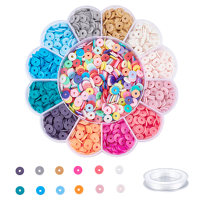 DIY Heishi Bead Stretch Bracelets Making Kits DIY-PH0004-19B-1