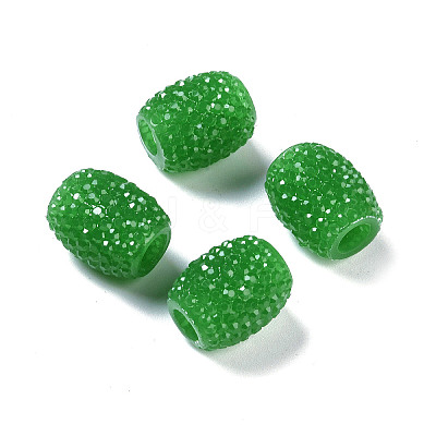 Opaque Resin European Jelly Colored Beads RESI-B025-02A-11-1