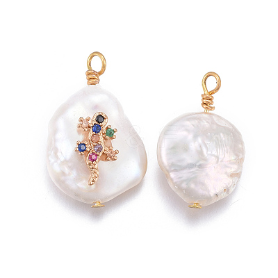 Natural Cultured Freshwater Pearl Pendants PEAR-E013-17-1