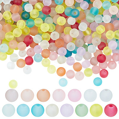 Transparent Frosted Glass Beads FGLA-PA0001-02B-1