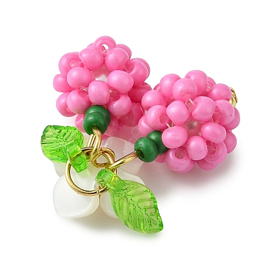 Glass Seed Beaded Pendants PALLOY-MZ01338-03-1