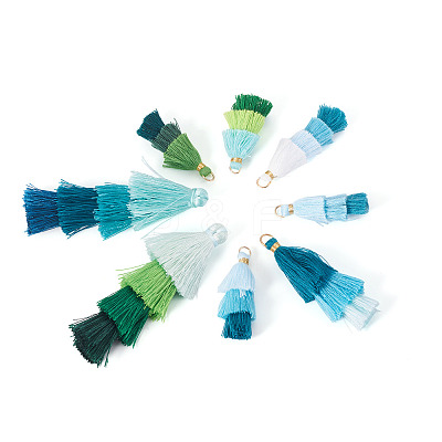 16Pcs 8 Styles Polycotton(Polyester Cotton) Tassel Pendant Decorations FIND-TA0009-19-1