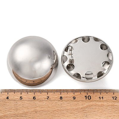 Brass Half Round Stud Earrings EJEW-Z125-01P-1