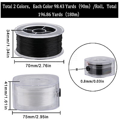 2 Boxs 2 Colors Round Elastic Crystal String EW-SC0001-02-1