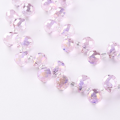 Transparent Glass Beads Strands GLAA-T006-14G-1