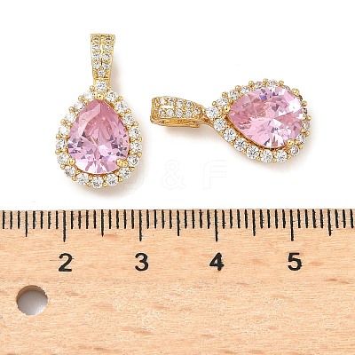 Brass Micro Pave Cubic Zirconia Pendants KK-Z139-09G-1