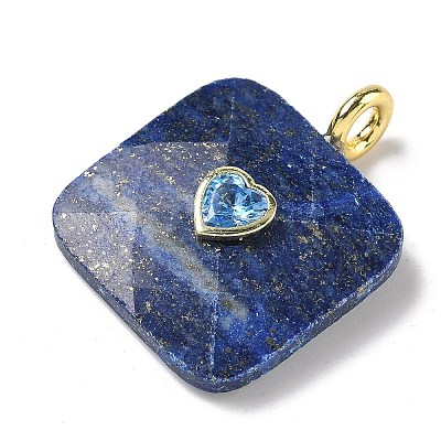Dyed Natural Lapis Lazuli Faceted Pendants G-C274-03G-1