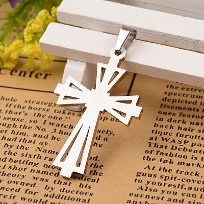 Tarnish Resistant 304 Stainless Steel Cross Pendants X-STAS-I035-31A-1