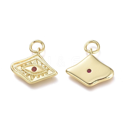 Brass Micro Pave Cubic Zirconia Pendants KK-P188-C06-G-1