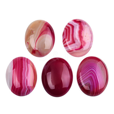 Natural Banded Agate/Striped Agate Cabochons G-T122-22A-1