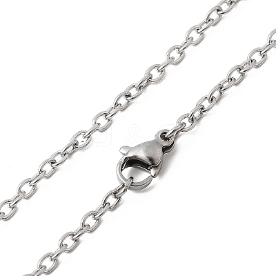 Tarnish Resistant 304 Stainless Steel Cable Chain Necklaces STAS-O053-06P-1