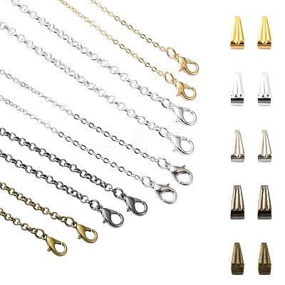 50Pcs 10 Styles Iron Rolo Chains Necklaces Making FIND-YW0004-87-1