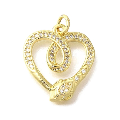 Brass Micro Pave Clear Cubic Zirconia Pendants KK-M297-32G-1
