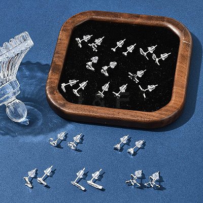2 Pairs Alloy Stud Earrings for Women EJEW-FS0001-27A-1