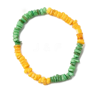 Dyed Natural Freshwater Shell Beads Stretch Bracelets for Men Women BJEW-JB12477-03-1