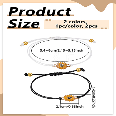 2Pcs 2 Colors Alloy Enamel Link Bracelets BJEW-LP0003-71-1
