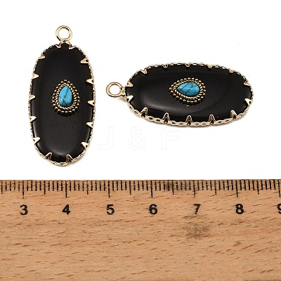 Natural Obsidian & Synthetic Turquoise Carved Pendants GG-CBA5963-02G-1