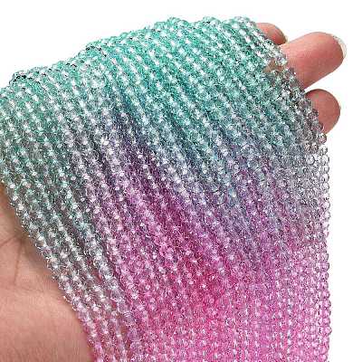 Transparent Painted Glass Beads Strands X1-DGLA-A034-T4mm-A10-1
