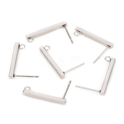 Non-Tarnish 304 Stainless Steel Stud Earring Findings STAS-L244-14B-P-1