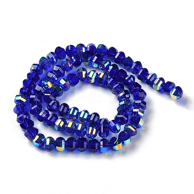 Transparent Electroplate Glass Beads Strands GLAA-Q099-C01-07-1