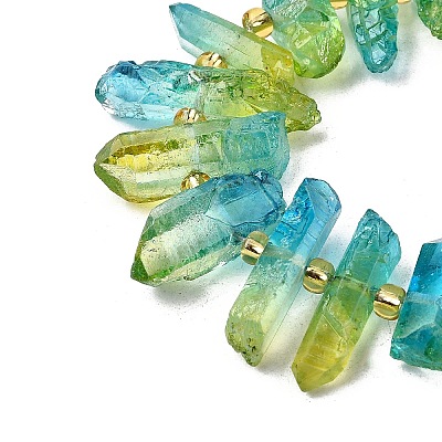 Electroplated Natural Quartz Crystal Beads Strands G-F800-D12-1