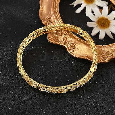 Brass Bangles for Women BJEW-D313-03G-1
