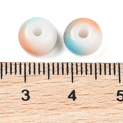 Opaque Spray Painted Glass Beads GLAA-G118-01M-1