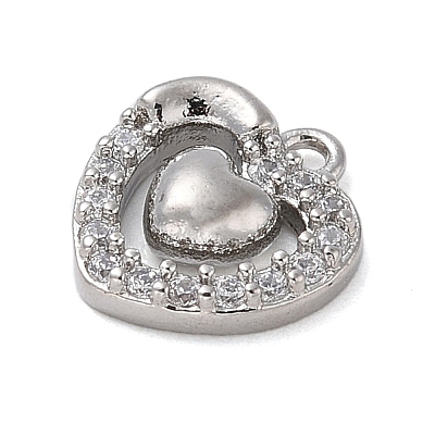 Brass with Cubic Zirconia Charms KK-Q817-02P-1