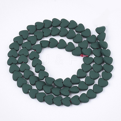 Spray Painted Non-magnetic Synthetic Hematite Beads Strands G-T116-05-14-1