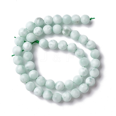 Frosted Natural Glass Beads Strands G-I247-15J-1
