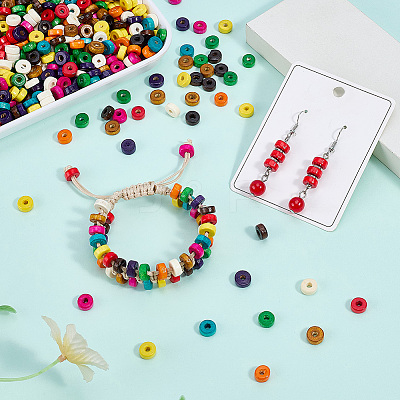 2000Pcs 10 Colors Wooden Beads WOOD-SC0002-38-1