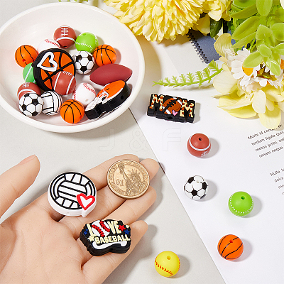 Sports Silicone Beads SIL-SC0002-40-1