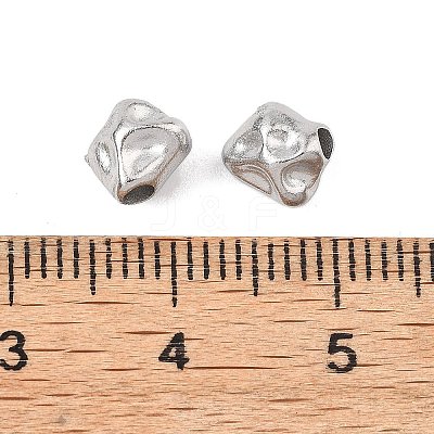 Hammered 304 Stainless Steel Beads STAS-B127-01P-03-1