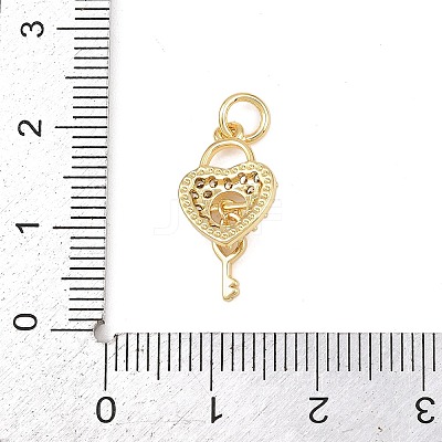 Brass Micro Pave Cubic Zirconia Charms KK-G544-13G-1