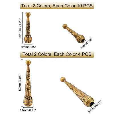 28Pcs 4 Style Alloy Cord Ends FIND-PH0004-26-1
