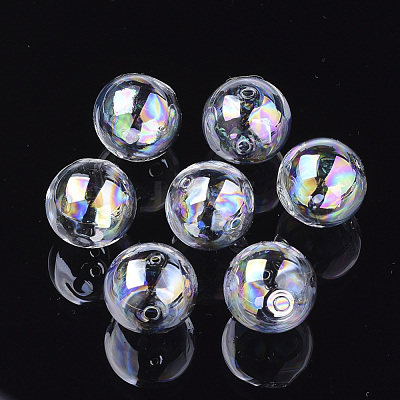 Handmade Blown Glass Globe Beads X-DH017J-1-18mm-AB-1
